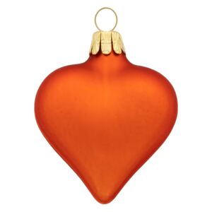 Vánoční srdce oranžové, matná