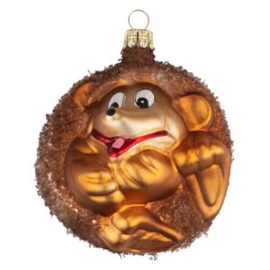 Skleněné zvířátko ježek, hnědý - Vánoční ozdoba se skla