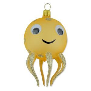 Skleněné zvířátko chobotnice, tmavě zlatá - Vánoční ozdoba se skla