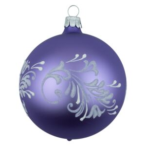 Vánoční koule fialová světlá, lístky