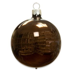 Vánoční koule hnědá, porcelánový odlesk - Velikost 7cm