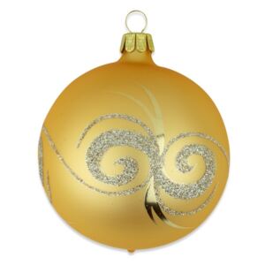 Vánoční koule tmavě zlatá, spirálka