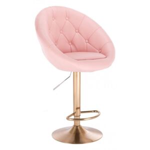 Barová židle VERA na zlatém talíři - růžová