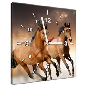 Tištěný obraz s hodinami Stádo koní ZP1251A_1AI