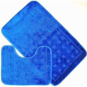 VERATEX - VERATEX Koupelnová předložka 2-dílný set (tmavě modré čtverce)