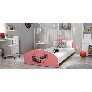 Moderní dětská postel CROSS - růžová barva