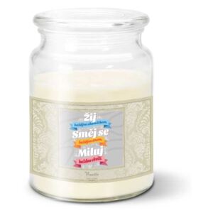 Svíčka SABLIO - Žij, Směj se, Miluj 500 g