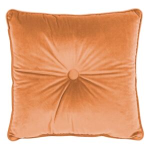 Oranžový polštář Tiseco Home Studio Velvet Button, 45 x 45 cm