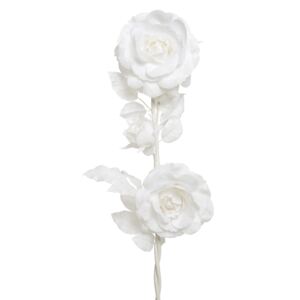 KAIMING Vánoční růže s flitry bílá 26x132 cm