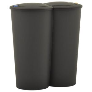 Dvojitý odpadkový koš - černý | 2x25 l