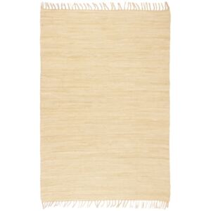 Ručně tkaný koberec Chindi bavlna - krémový | 80x160 cm