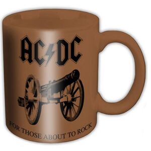 Hnědý keramický hrnek AC/DC: For Those About To Rock (objem 350 ml) hnědý