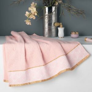 Růžový bavlněný ručník GOLDY, 70x130 cm