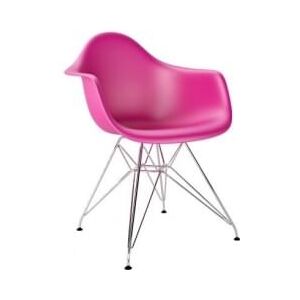 Designová židle DAR, růžová (Chrom)