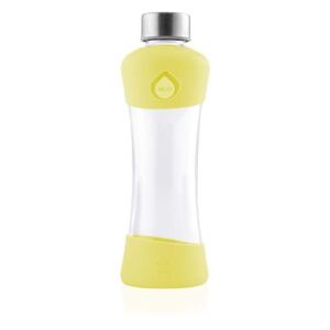 Žlutá skleněná láhev z borosilikátového skla Equa Active Lemon, 550 ml