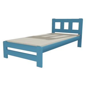 Dřevěná postel VMK 10B 90x200 borovice masiv - modrá