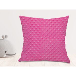 Dětský povlak na polštář Minky 3D puntíky MKP-020 Růžovo fialový 50 x 60 cm