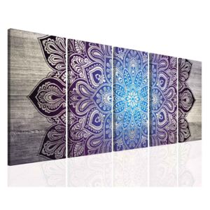 InSmile ® Obraz mandala na dřevě Purple Velikost (šířka x výška): 150x60 cm