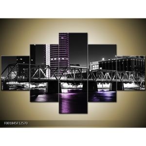 Obraz fialově nasvíceného města (F001845F12570)