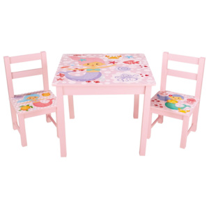 LIVARNOLIVING® Dětský stůl se 2 židličkami (růžová)