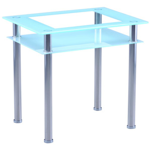 Jídelní stůl z tvrzeného skla bílé barvy F1030
