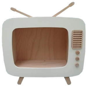 Elisdesign Polička retro televize barva: Bílá