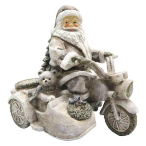 Clayre & Eef - Decoration Santa on motorcycle 13*10*13 cm 6PR2775