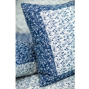 Podpěrová Povlak prošívaný VĚTVIČKY modro-bílé bavlna