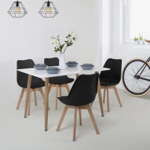 Set jídelního nábytku stůl KARUP + 4ks židle KINGSTON černá
