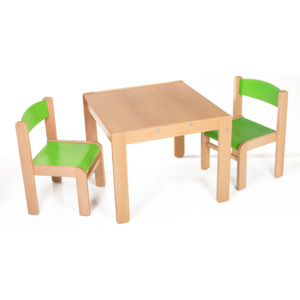 Hajdalánek Dětský stolek LUCAS + židličky LUCA (zelená, zelená) LUCASLUCAZEZE