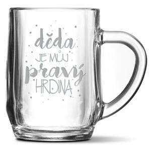 Půllitr SABLIO - Děda je můj pravý hrdina 0,5