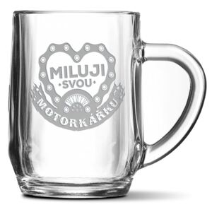 Půllitr SABLIO - Miluji svou motorkářku 0,5