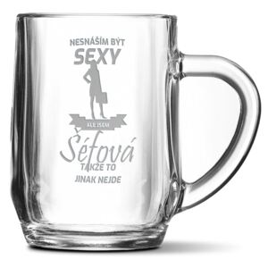 Půllitr SABLIO - Nesnáším být sexy, ale jsem šéfová 0,5