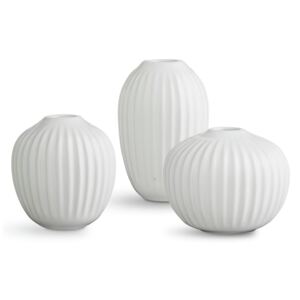 Sada 3 keramických bílých váz Kähler Hammershoi Miniature