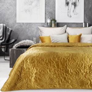 Přehoz na postel FLORISA 220x240 cm mustard/hořčicová Mybesthome