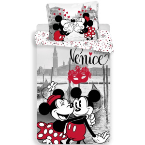 Jerry Fabrics Dětské bavlněné povlečení Mickey and Minnie in Venice, 140 x 200 cm, 70 x 90 cm