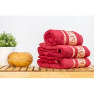 Bambusový ručník a osuška ROME - Bordó - Ručník 50x100 cm
