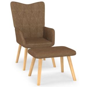 Relaxační židle se stoličkou 62 x 68,5 x 96 cm taupe textil