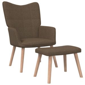 Relaxační židle se stoličkou 62 x 68,5 x 96 cm hnědá textil