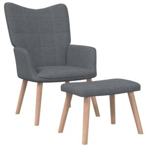Relaxační židle se stoličkou 62x68,5x96 cm tmavě šedá textil