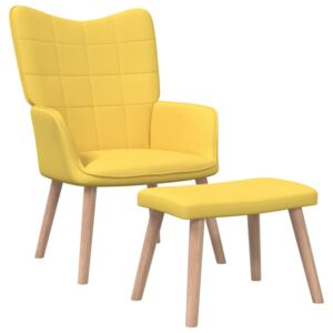 Relaxační židle se stoličkou 62 x 68,5 x 96 cm hořčicová textil