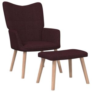 Relaxační židle se stoličkou 62 x 68,5 x 96 cm fialová textil