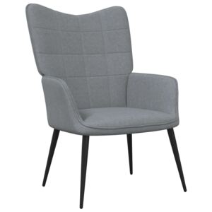 Relaxační židle 62 x 68,5 x 96 cm světle šedá textil
