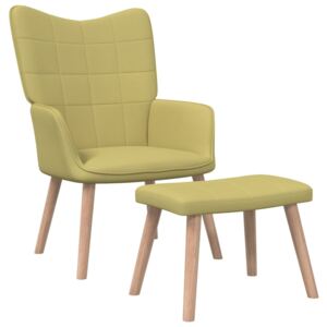 Relaxační židle se stoličkou 62 x 68,5 x 96 cm zelená textil