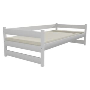 Dřevěná postel DP 023 borovice masiv 90 x 200 cm bílá