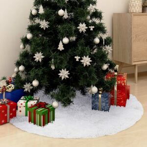 Podložka pod vánoční stromek bílá 90 cm umělá kožešina