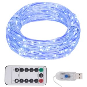 Světelný LED řetěz modrý 15 m