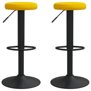 Barové stoličky 2 ks hořčicově žluté samet