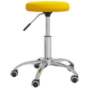 Kancelářská otočná židle hořčicové žlutá samet