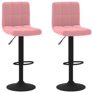 Barové židle 2 ks růžové samet